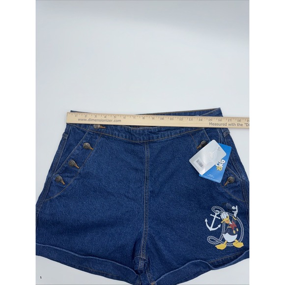 Disney Donald Duck 90th Anniversary Denim Shorts Women's Size 13 NEW - Picture 7 of 7